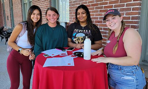 Students on Plant Hall Verandah